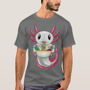 Camiseta Kawaii Axolotl Otaku Japonés Anime Ramen Noodles