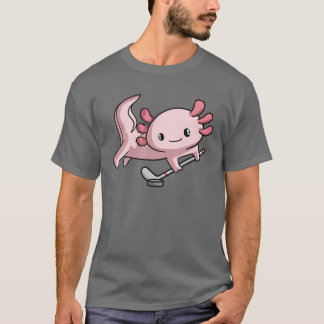 Camiseta Kawaii Axolotl Pun divertido jugador de hockey