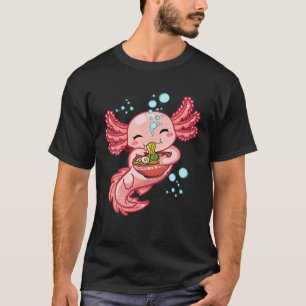 Camiseta Kawaii Axolotl Ramen Chicas adolescentes Anim japo