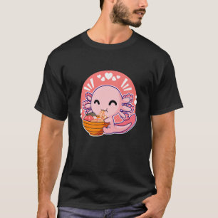 Camiseta Kawaii Axolotl Ramen Cute Axolotl Japonés Anime L