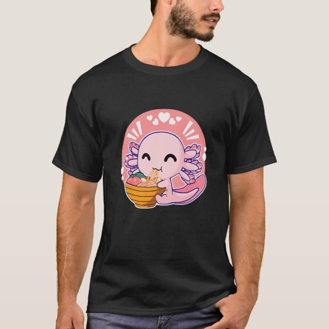 Camiseta Kawaii Axolotl Ramen Cute Axolotl Japonés Anime L (Anverso)