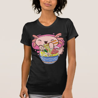 Camiseta Kawaii Axolotl Ramen Japanese Anime Noodle Kids Te