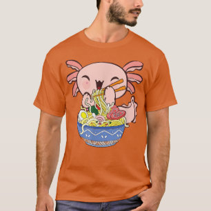Camiseta Kawaii Axolotl Ramen Noodles Japoneses Anime Kids
