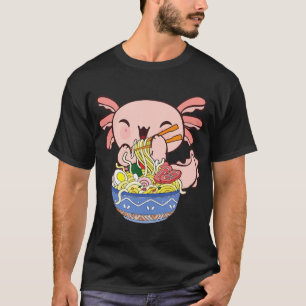 Camiseta Kawaii Axolotl Ramen Noodles Japoneses Anime Kids 