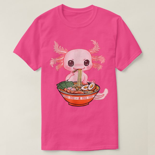 Camiseta Kawaii Axolotl Ramen Noodles Japoneses Anime Otaku (Diseño del anverso)