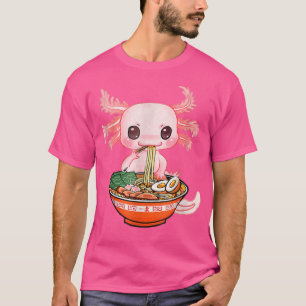 Camiseta Kawaii Axolotl Ramen Noodles Japoneses Anime Otaku
