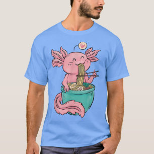 Camiseta Kawaii Axolotl Ramen Noodles Japoneses Anime Otaku