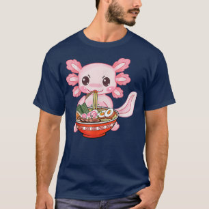 Camiseta Kawaii Axolotl Ramen Noodles Japoneses Anime Otaku