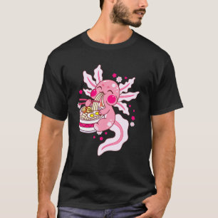 Camiseta Kawaii Axolotl Ramen Noodles Japoneses Anime Otaku