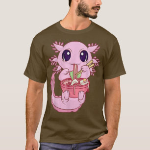 Camiseta Kawaii Axolotl Ramen Noodles Japoneses Anime Otaku