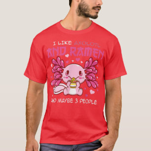 Camiseta Kawaii Axolotl Ramen Noodles Regalos de anime japo