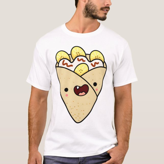 Camiseta Kawaii Bananas and Cream Crepe (Anverso)