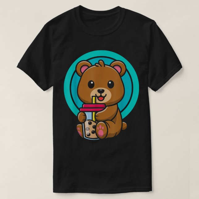 Camiseta Kawaii Bear Bebe Burbble Tea Lover (Diseño del anverso)