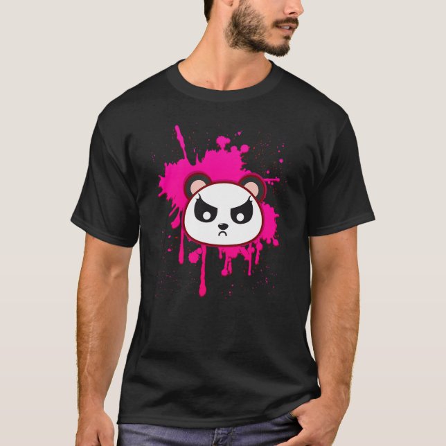 Camiseta Kawaii Bear Pink Goth Punk (Anverso)