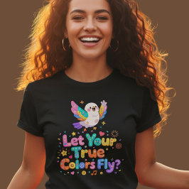 Camiseta Kawaii Bird Colores Verdaderos Vuela Cita