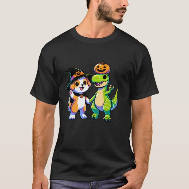 Camiseta Kawaii Bitchy Dog Pumpkin Dinosaurios Niños Aman A (Anverso)