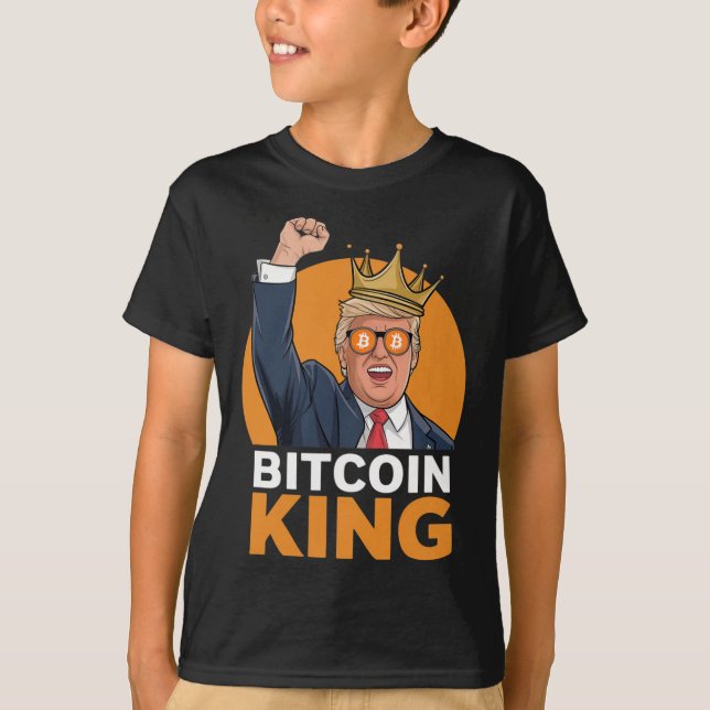 Camiseta Kawaii Bitcoin Rey Trump Cripto Tomas Bitcoin Ev (Anverso)