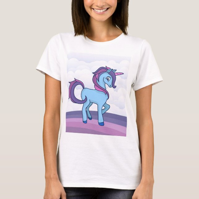 Camiseta Kawaii Blue Unicorn (Anverso)