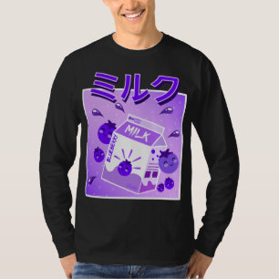 Camiseta Kawaii Blueberry Milk Shak japonés de Guay Retro 9