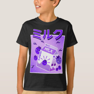 Camiseta Kawaii Blueberry Milk Shak japonés de Guay Retro 9