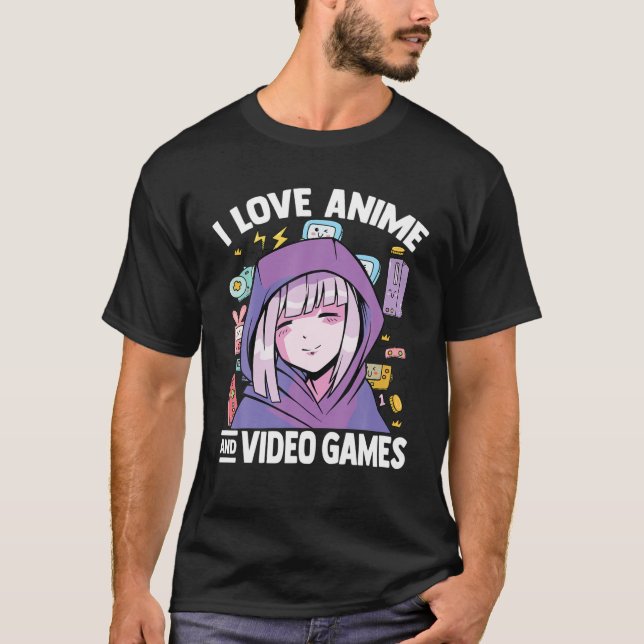 Camiseta Kawaii Blushing Otaku Chica - Me Encanta Anime Y V (Anverso)