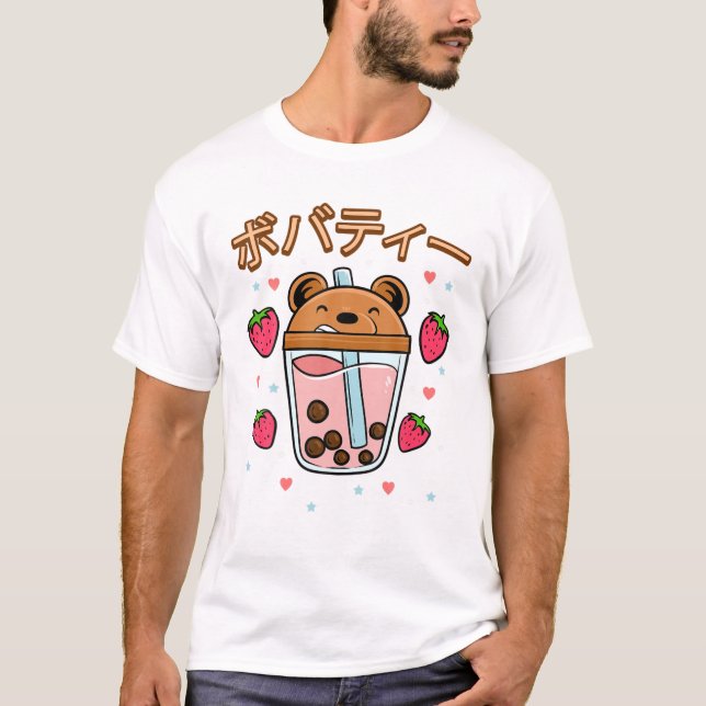 Camiseta Kawaii Boba Cute Anime Tea Drink Kawaii Aesthetic (Anverso)