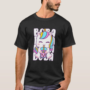 Camiseta Kawaii Boba Cute Unicorn Boba Personalizado de té