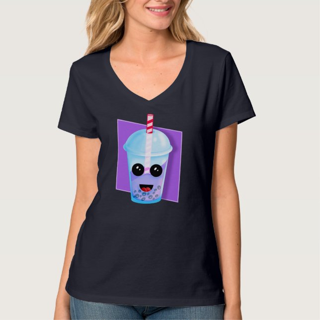 Camiseta Kawaii Boba Té de fruta, regalo de Navidades, naci (Anverso)