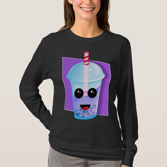 Camiseta Kawaii Boba Té de fruta, regalo de Navidades, naci (Anverso)