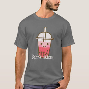 Camiseta Kawaii Boba Tea Apparel rosa Boba Licious