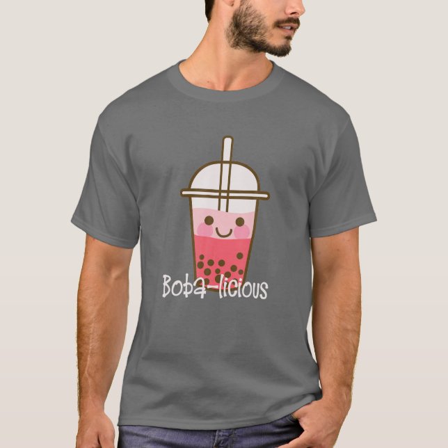 Camiseta Kawaii Boba Tea Apparel rosa Boba Licious (Anverso)