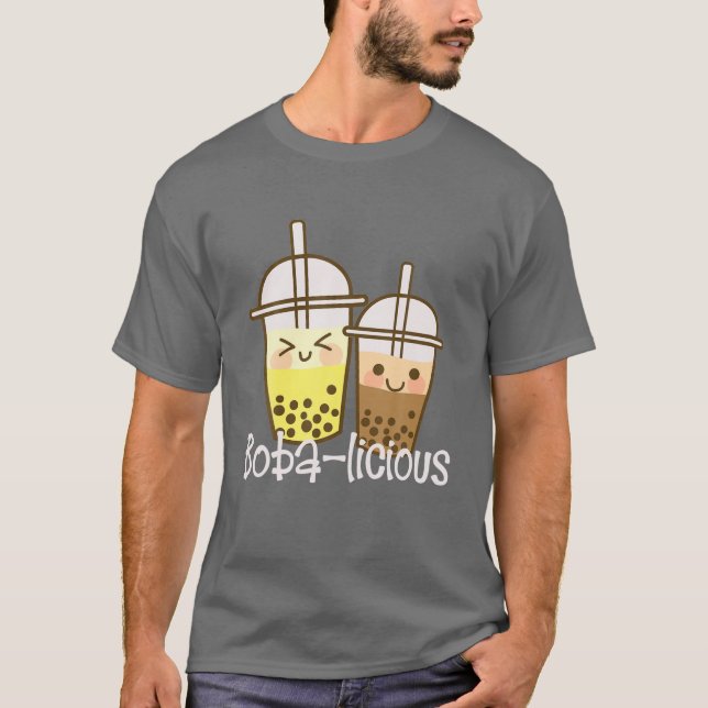 Camiseta Kawaii Boba Tea Apparel rosa Boba Licious (Anverso)