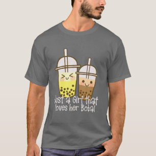Camiseta Kawaii Boba Tea Apparel Solo Un Chica Que La Ama