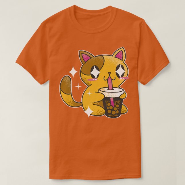 Camiseta Kawaii Boba Tea Cat Japón Sweet (Diseño del anverso)