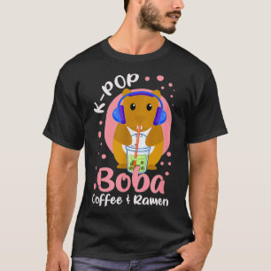 Camiseta Kawaii Boba Y Chicas De KPop Café Ramen K-Pop