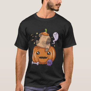 Camiseta Kawaii Boo Capybara Halloween Trick o Trek Pumpk