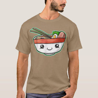 Camiseta Kawaii Bowl De Ramen Con Cara De Ramen Japonés