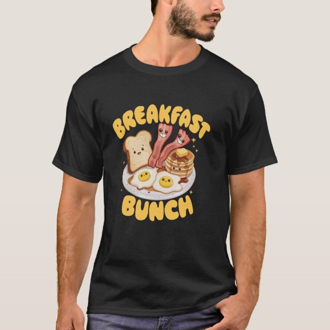 Camiseta Kawaii Breakfast Bunch Pancake Bacon and Eggs (Anverso)