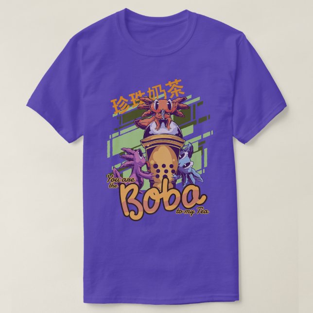 Camiseta Kawaii Bubble Tea Axolotl Funny Boba Tea Premium (Diseño del anverso)