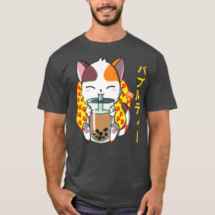 Camiseta Kawaii Bubble Tea Cute Anime Cat Japonés Neko Kit