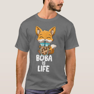 Camiseta Kawaii Bubble Tea Fox Funny Anime