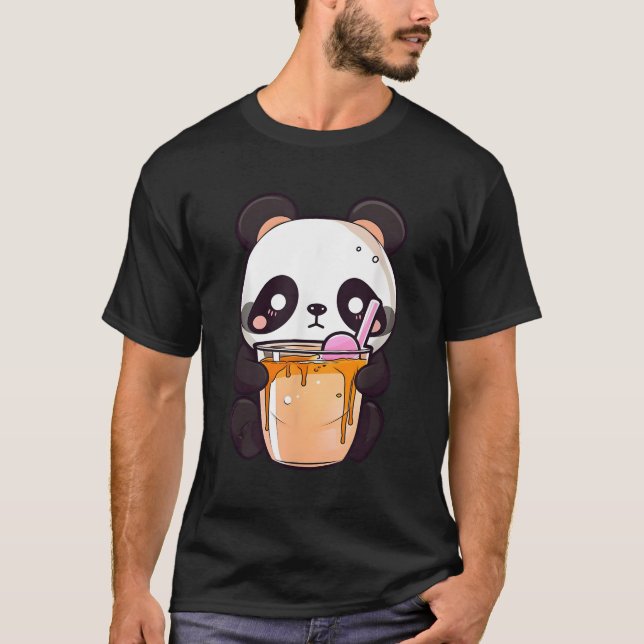 Camiseta Kawaii Bubble Tea Panda Boba-Tea Japonés (Anverso)