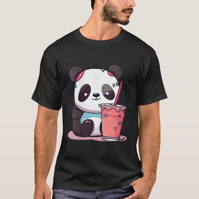 Camiseta Kawaii Bubble Tea Panda Boba-Tea Japonés (Anverso)