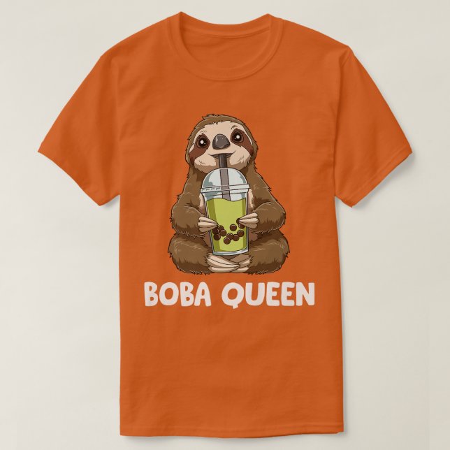 Camiseta Kawaii Bubble Tea Queen - Sloth Boba Tea 1202 (Diseño del anverso)