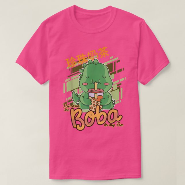 Camiseta Kawaii Bubble Tea T-Rex Funny Boba Tea (Diseño del anverso)