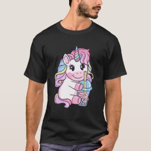 Camiseta Kawaii Bubble Tea Té Boba De Unicornio Para Té L