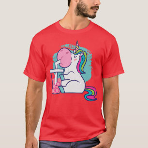Camiseta Kawaii Bubble Tea Unicorn Boba Unicorn Beber