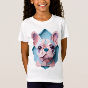 Camiseta Kawaii Bulldog francés Pastel Papel Cortando Arte