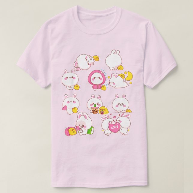 Camiseta Kawaii Bunnies (Diseño del anverso)