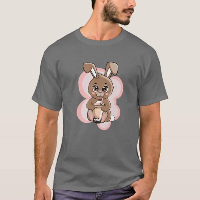 Camiseta Kawaii Bunny Boba Bubble Tea Cute Anime Rabbit Wom (Anverso)